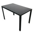 thumbnail image 3 of IVV Black Glass Dining Table with Metal Legs, 47" Modern Rectangular Kitchen Table for Kitchen Dining Room Kitchen, 3 of 5