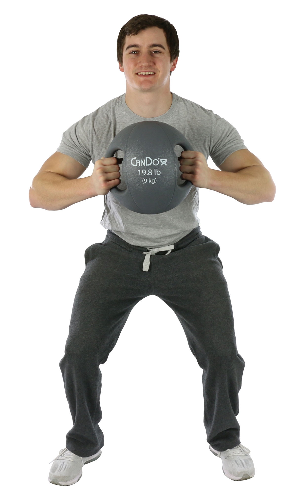 CanDo Molded Dual Handle Medicine Ball