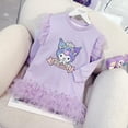 thumbnail image 2 of Vestido con capucha de manga larga con estampado de anime de Sanrio Kuromi, dulce y kawaii, camisa holgada de dibujos animados para niña, falda, ropa, regalos encantadores, juguetes, 2 of 4