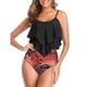 thumbnail image 5 of Augper Fashion Women Sexy Swimwear Printed Ruffles Bikini Split Swimsuit, 5 of 9