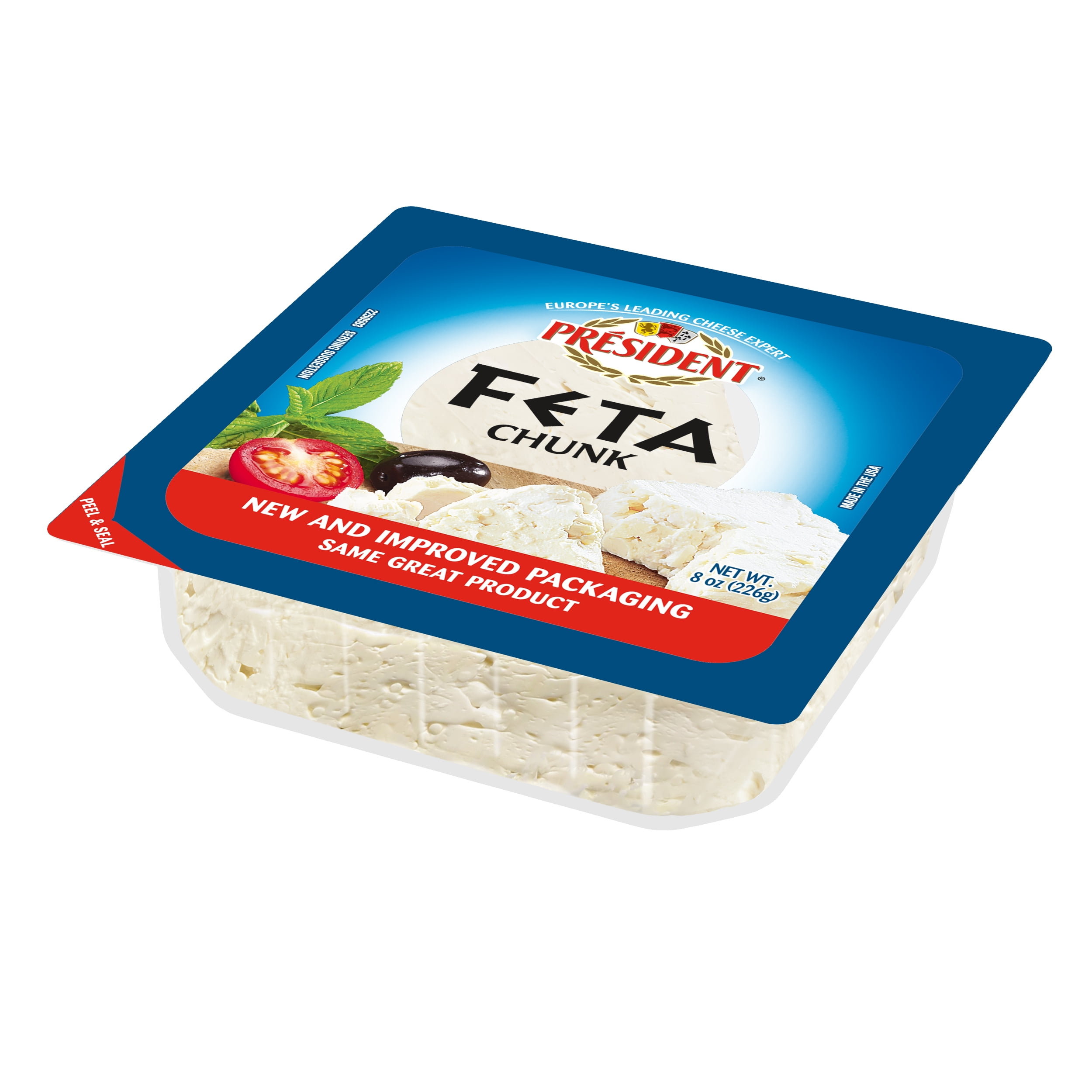 President Block All-Natural Feta Cheese, 8 Oz