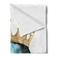 thumbnail image 2 of Bowling Party Soft Flannel Fleece Throw Blanket, Crown on Ball Bowling King Champion Victory Theme Print, Cozy Plush for Indoor and Outdoor Use, 60" x 80", Sky Blue Black Beige, by Ambesonne, 2 of 5