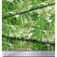 thumbnail image 2 of Soimoi Green Moss Georgette Fabric Tropical Leaves Printed Fabric 1 Yard 42 Inch Wide, 2 of 3