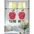 thumbnail image 4 of Red Apples Sheer Curtains 54 Inch Length 2 Panels Set Window Treatments, Watercolor Botanical Modern Abstract Art Rod Pocket Semi Curtains for Living Room/Bedroom/Kitchen Décor, 104"W x 54"L, 4 of 7