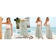 thumbnail image 4 of PUWEI Women's Casual Striped Wide Leg Pants Loose Fit Elastic Waist Lounge Pants Palazzo Trousers, 4 of 7