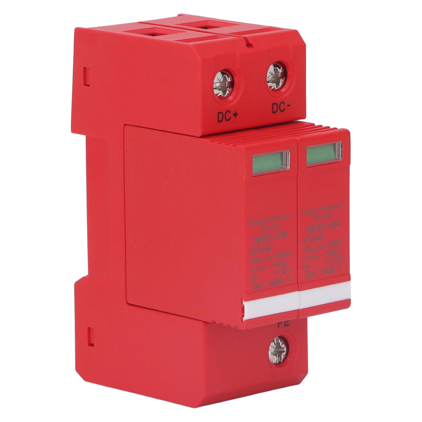 "Dual-Pole 100KA Surge Protector for Electrical Panels - DC1000V Lightning Arrester with Quick Response & PC Fireproof Housing"