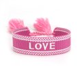 thumbnail image 1 of Wweixi Hand Woven Friendship Bracelets With Precision Embroidery Detail Manual Edge Locking Adjustable Rope Shiny Pink Love, 1 of 6