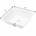 thumbnail image 3 of 16x16 Inch White Square Ceramic Vessel Sink Stain Resistant Polished Surface for Restaurant Bathroom, 3 of 5
