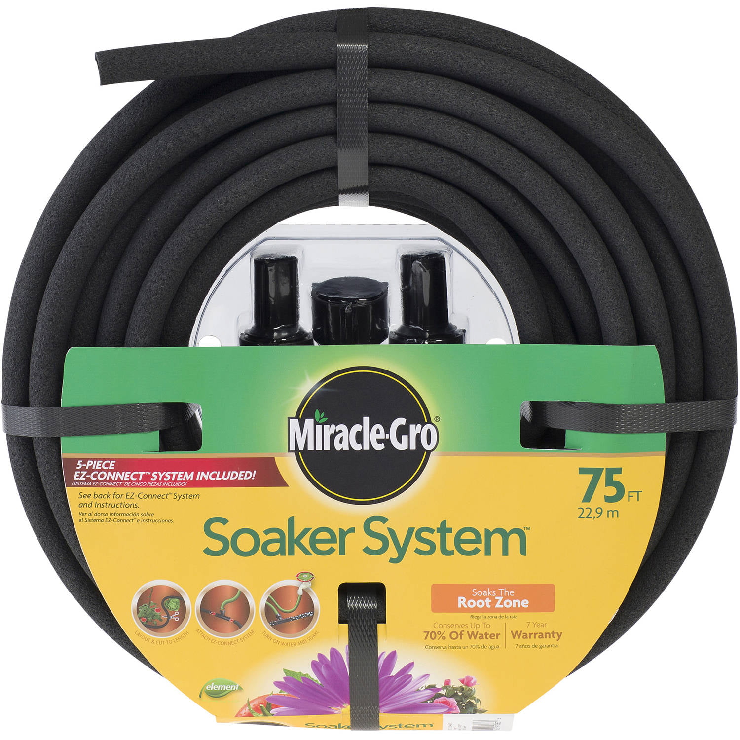 Miracle Gro SMG12828 50ft x 3/8in Soaker Hose Black 