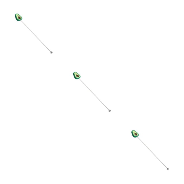 Bearachild Agitador Swizzle Mixing Stick Beber Varilla agitadora Mezclador Silicona Fruit Head Barra de mango largo Herramienta Fiesta Aguacate Type1 NO1