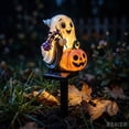 thumbnail image 6 of Solar Halloween Pathway Stake Light Outdoor Garden Yard Decor LED Ground Insert Lamp with Ghost Pumpkin Figure for Walkway Lawn Patio, 6 of 7