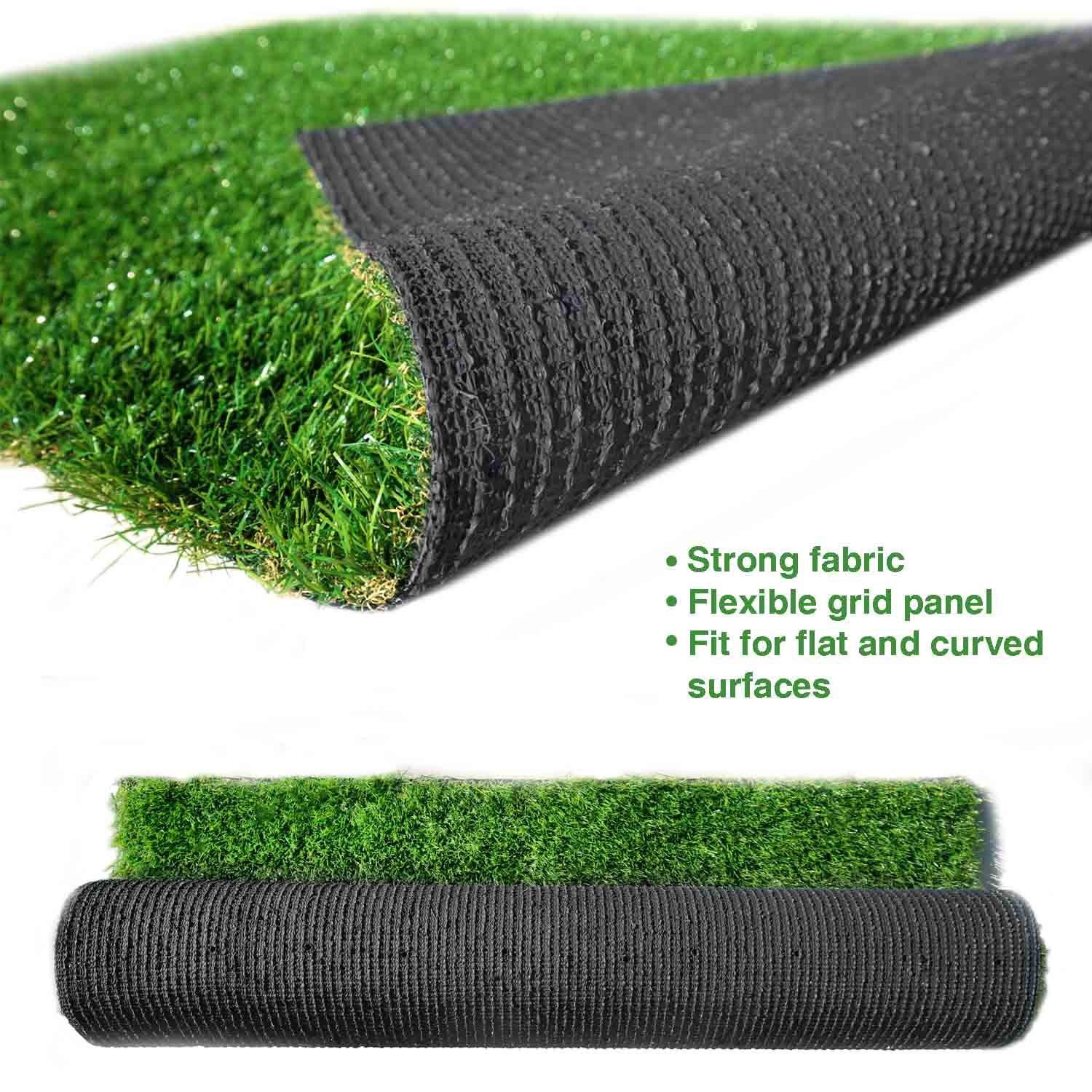 LITA 8' x 10' Artificial Grass Turf Green Thick Synthetic Fake Grass Outdoor Rug for Patio Balcony