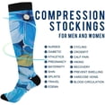 thumbnail image 4 of Coolnut Blue Flowers Compression Socks Women Men Knee High Stockings 1Pair for Sports, Running, Travel35 Gift, 4 of 7
