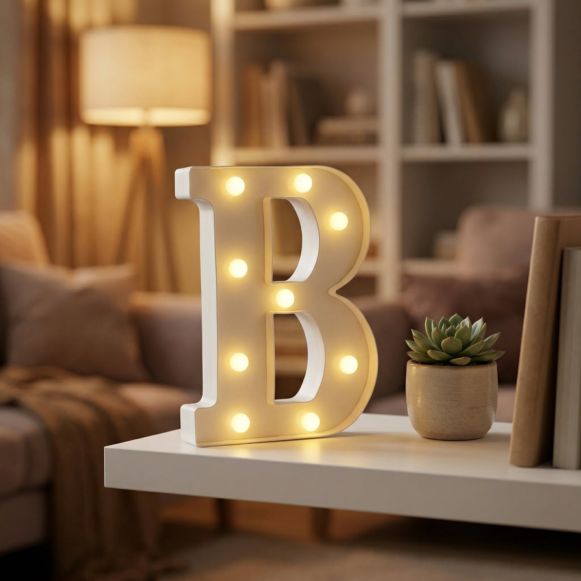 Unique Bargains Marquee Letters With Lights LED Light Up Signs Letter B 6.5"L x 1.5"W x 8.5"H