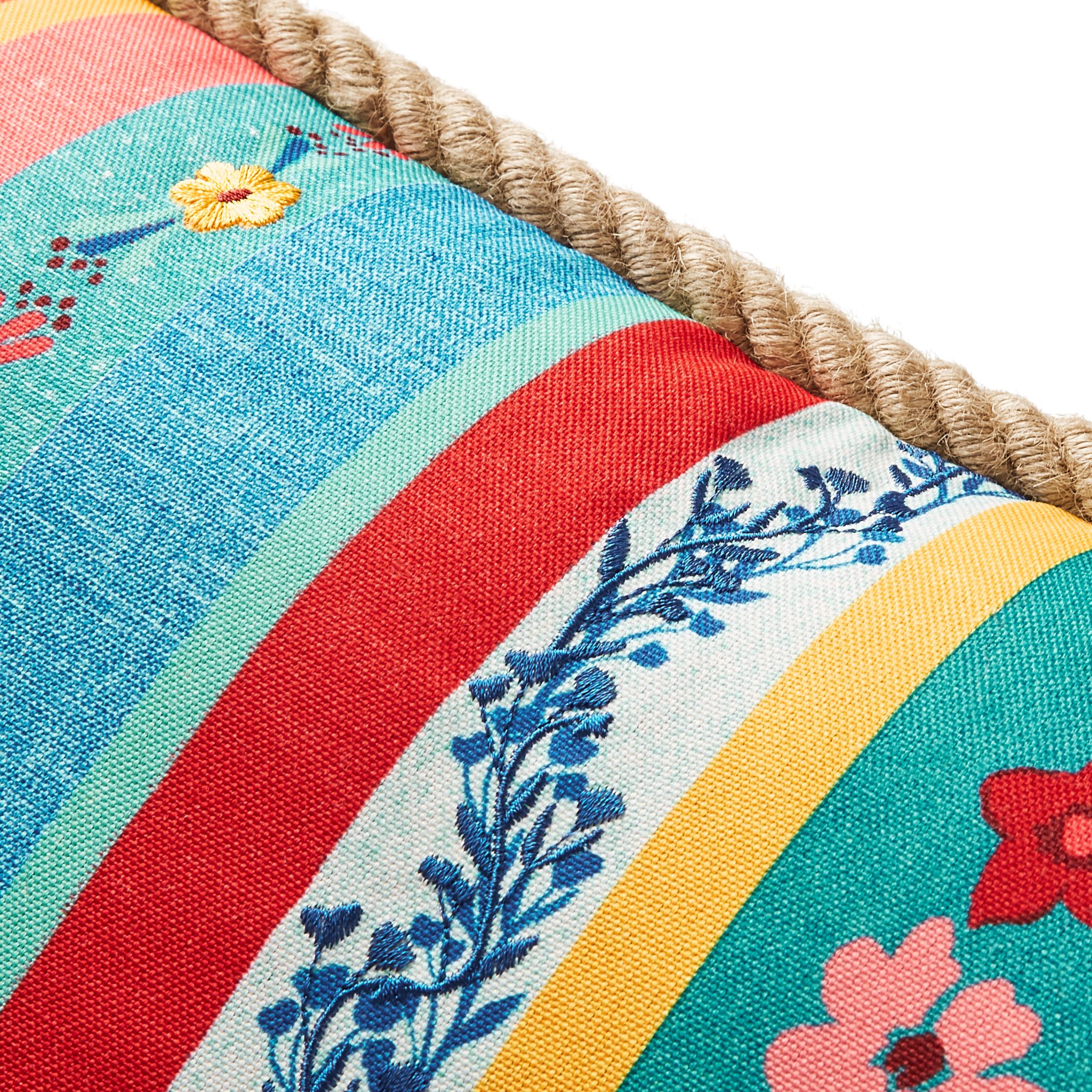 The Pioneer Woman Floral Stripe Outdoor Pillow, 14" x 20", Multicolor - image 4 of 8