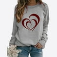 thumbnail image 1 of BVOFAR T-Shirts à Manches Longues pour Femmes, Décontractés, Mignons, avec Motif Cœur, Col Rond, Tendance, 2025, 1 of 3