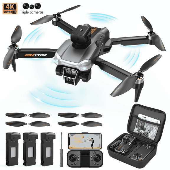 UUGEE Foldable FPV Drone with 1080P Camera for Kids Adults, RC Quadcopter for Beginners with 3 Batteries & LED Lights, Christmas Birthday Gift