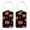 Multi4, variant on RATGON 2 Pack Luggage tag PU Leather with Stainless Steel Loop Fluorescent Color Lines Pumpkin Bat Travel Trip