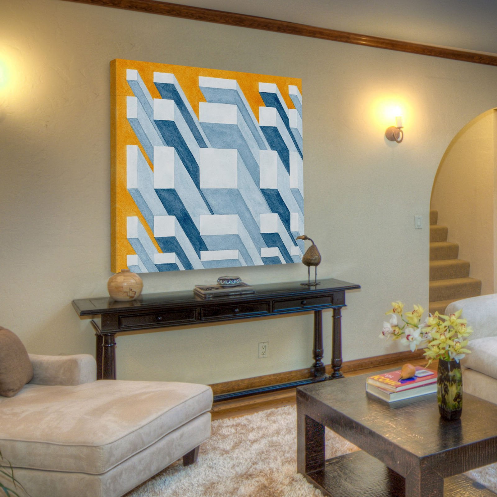 Marmont Hill 3D Skyscrapers Print on Wrapped Canvas