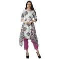 thumbnail image 2 of Moomaya Printed Traditional Clothing Womens Asymmetric Kurti Kurta With Pant Set, 2 of 6