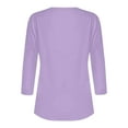 thumbnail image 4 of Mrasaso Get It Today,Women Polyester Top,Women's Fashion 3/4 Sleeved Blouse T-shirt Casual Top,Easygoing and Chic for Casual DaysPurple XL, 4 of 9