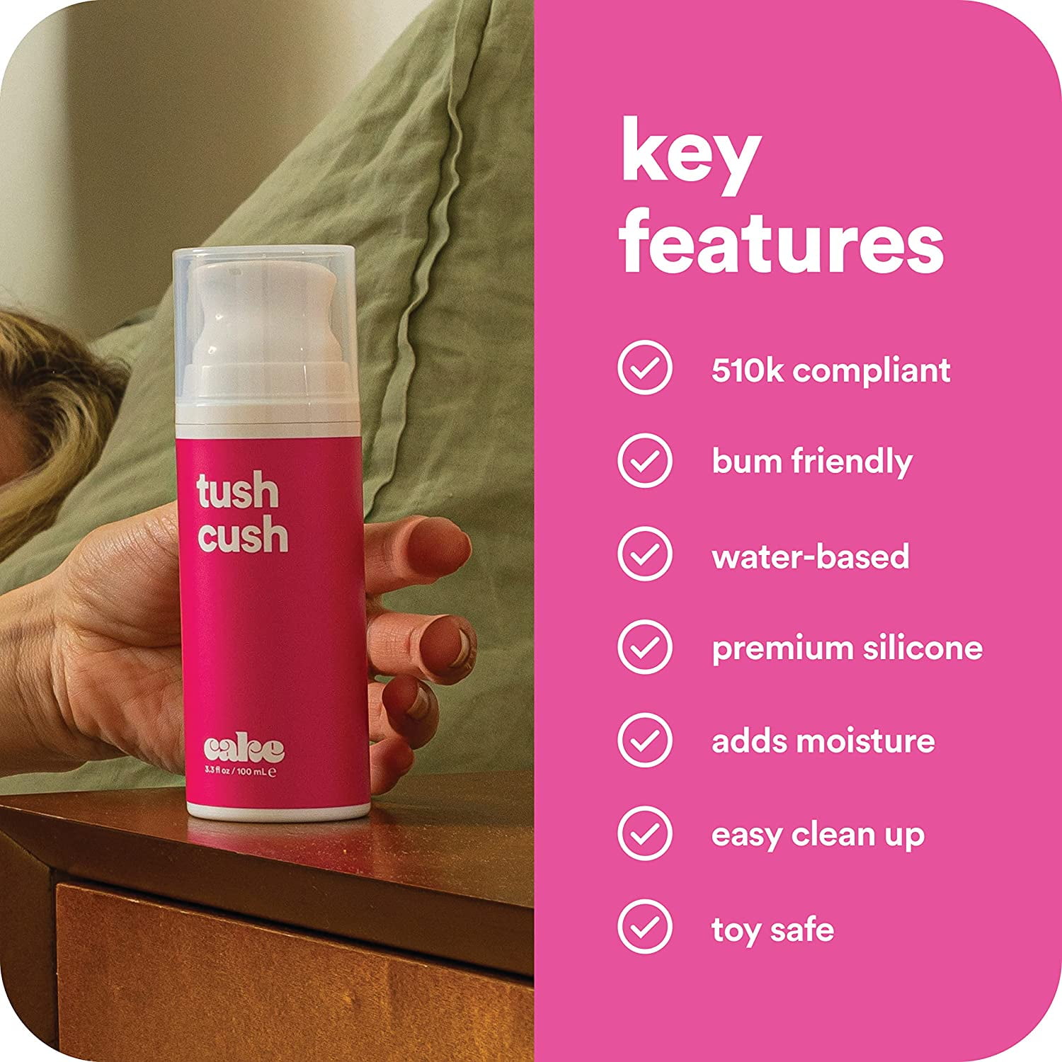 personal lubricants tush cush Premium Formula Water-based Personal Lubricant - 4.4 oz, Good for Intimate  Moments, Non-Sticky, Long Lasting main image 1