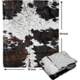 thumbnail image 3 of Cow Print Blanket Soft Flannel Lightweight Cowhide Western Throw Blanket Cozy Warm White Brown Cow Blankets All Seasons Living Room Decor for Couch Chair Bed Sofa Office 40x50 inch, 3 of 6