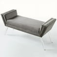 thumbnail image 5 of Posh Living Katherine Velvet Upholstered Bench with Acrylic Legs in Gray, 5 of 8