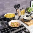 thumbnail image 4 of Gibson Home Plaza Café Forged Aluminum 7 Piece Healthy Ceramic Interior w/ Bakelite Handles Pots and Pans Cookware Set – Black, 4 of 6