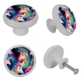 thumbnail image 4 of Unicorn Fluorescent Drawer Pulls: Round 4-Pack - Glow-in-the-Dark Knobs for Cabinets, Wardrobes, and Dressers - Furniture Decor with Cabinet Handles, Fluorescent Handles, 4 of 6