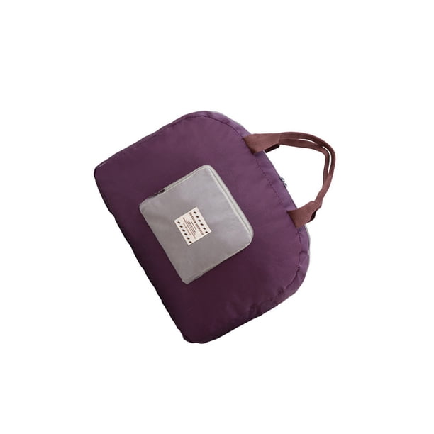 Bewildely Bolsa de viaje de tela Oxford de gran capacidad con asa plegable, bolsos de mano, bolsas de almacenamiento resistentes al desgaste, para Almacenamiento y organización del hogar Púrpura Bewildely HA077994-04