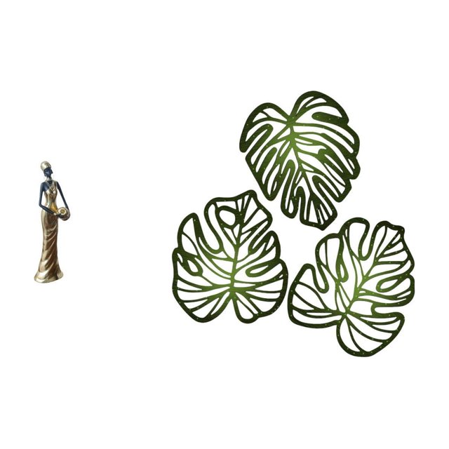 Figura decorativa de mujer africana, estatua, hojas de palma, placa de pared de madera, decoración de resina hecha a mano, ideal para sala de estar, d