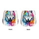thumbnail image 3 of Balery Cool Colorful Wolf Pantalones cortos deportivos para mujer con forro y dos bolsillos, elásticos, para entrenamiento, gimnasio, yoga-XX-Large, 3 of 7