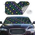 thumbnail image 2 of Uemuo Mardi Gras Strings of Beads Pattern Accordion Car Windshield Sun Shade, Foldable Reflective Sun Visor for Car, Reflector Windshield Sunshade-, 2 of 7