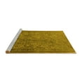 thumbnail image 2 of Ahgly Company Machine Washable Indoor Round Oriental Yellow Industrial Area Rugs, 4' Round, 2 of 4
