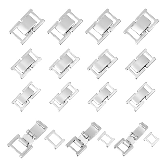 15Pcs 3 Styles Fold Over Jewelry Clasp Brass Bracelet Extenders 925 Sterling Silver Plated Secure Watch Closure Foldover Extension Clasps