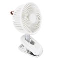 thumbnail image 3 of Ventilador con clip Ajuste de 360 grados Clip en carga USB 3 modos de velocidad Flujo de aire fuerte Abrazadera resistente Ventilador de escritorio pequeño Blanco, 3 of 5