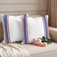 thumbnail image 2 of Independence Day Pillow Covers 2 Pack Red Blue Stripes Pillowcase Waterproof Outdoor Throw Pillow Cover for Patio Garden Square Cushion 20”x20”, 2 of 9