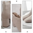 thumbnail image 3 of BRIGHTFUFU 1 par de botas de punta cuadrada, zapatos de tacón grueso, botas de tacón medio, botines de mujer, 3 of 7