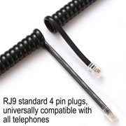 2 Pack Comtrue Telephone Cord, Phone Cord,Handset Cord,, Universally Compatible(Black,+white)