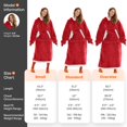 thumbnail image 3 of Joyfy Wearable Blanket Hoodie for Women Men Gifts for Women Mom Wife Sherpa Fleece Long Hooded Blanket Sweatshirt Cozy Sherpa Wearable Throw with Pocket & Sleeves for Adult (Small, Red), 3 of 6