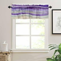 Coastal Beach Valances for Windows - Purple Kitchen Curtains Valances - Abstract Wave Window Valances Bathroom Window Treatment Modern Ombre Valances Curtains for Living Room Bedroom 54"x18"
