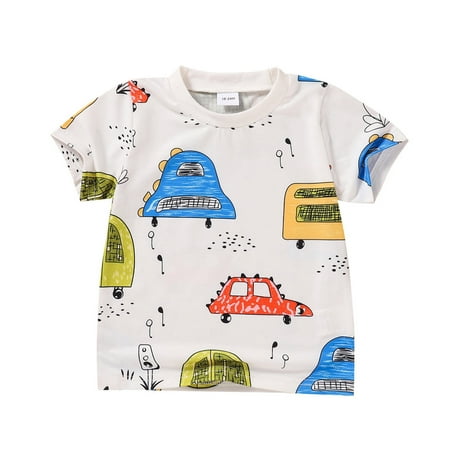 

Leesechin Toddler Tops Long Sleeve Clearance Kids Baby Boys Girls Cartoon Printed Tops Short Sleeve T-shirt Clothes