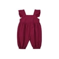 thumbnail image 1 of goowrom Girls? Wave Point Jumpsuit/Dress, Ruffled Sleeve Square Neck Summer Clothes, 1 of 8