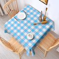 thumbnail image 2 of Blue and White Checkered Pattern Square Tablecloth, Waterproof Wipeable Spillproof Washable Table Cover for Home Kitchen Party and Daily Decor 52"x52", 2 of 6