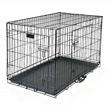 GODOHOME 36'' Collapsible Dog Crate Wire Pet Dog Crate with Double Doors