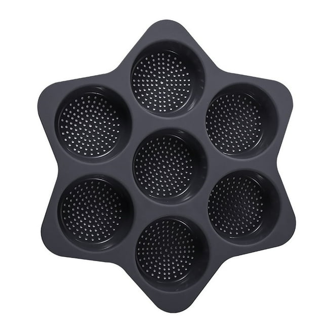 Bread Mold Air Hole Design High Temperature Resistant Good Flexibility Breathable 7 Circles Make Hamburger Buns Solid Color Soft Silicone Pastry Mold Cooking Gadget