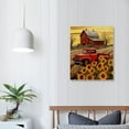 thumbnail image 4 of JRXY Barn Prints Farmhouse Old Barn Vintage Farmhouse Canvas Wall Art Red Truck Farmhouse Wall Art Old Truck Red Barn Canvas Old House Pictures Wall Decor Old Barn Sunflower Pictures  16x20 in, 4 of 5