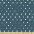 thumbnail image 2 of Ambesonne Geometric Fabric by the Yard Upholstery, Numerous X Drawn Shapes, 2 Yards, Dark Sky Blue and White, 2 of 5