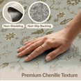 thumbnail image 6 of ODIKA 4'x6' Washable Area Rug Olive Green Floral Elegance Symmetrical Design Intricate Blossom Motifs for Bedroom, Reading Nook, Pet Friendly & Non-Shedding, 6 of 7